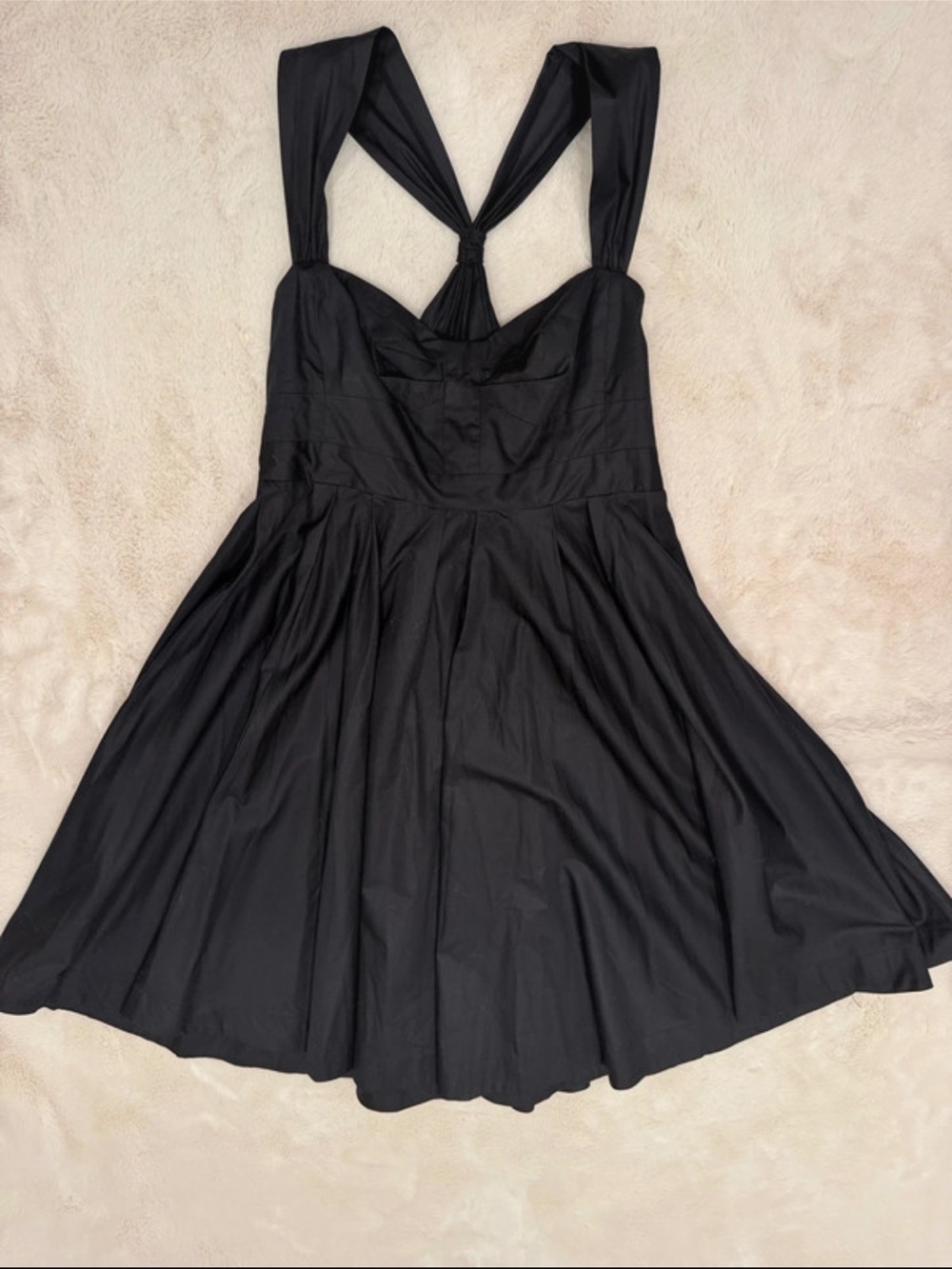 French Connection Black One-Shoulder Fit & Flare Dress